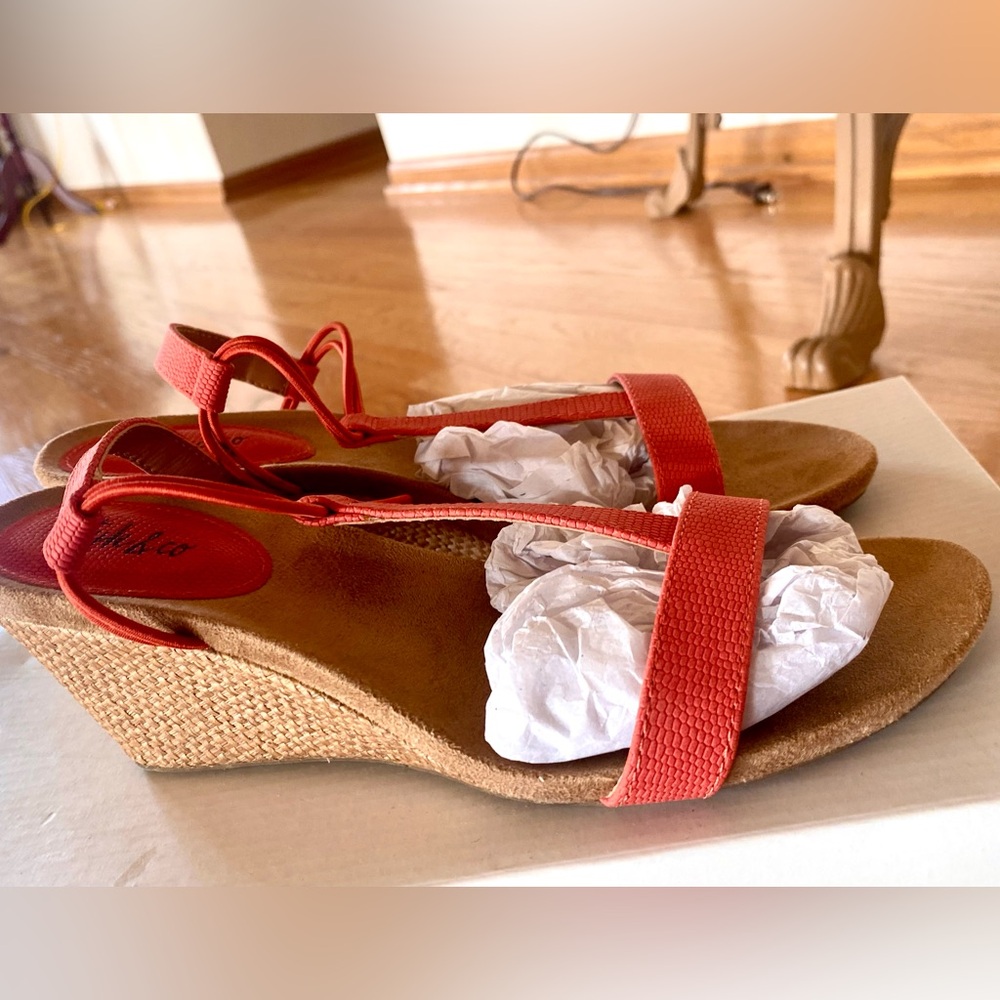 Style & Co. Red Wedge Sandals